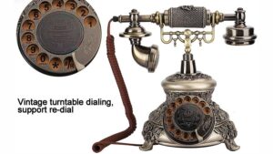 PARANORMALIDADES - IMAGEN - PRODUCTOS - Richer-R Teléfono con Cable Retro,Clásico Vintage Antiguo Estilo Teléfono con Cable,Mesa de Escritorio Teléfono Europeo,para la Oficina en Casa, Buen Regalo - 01