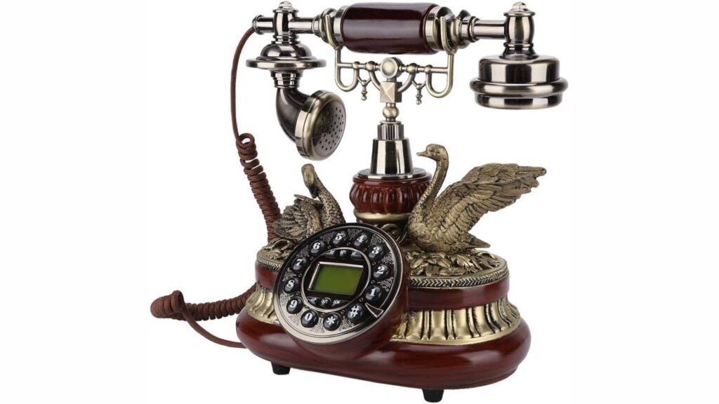 PARANORMALIDADES - IMAGEN - PRODUCTOS - Teléfono Antiguo Vintage Retro, Teléfono Fijo de Esfera Giratoria con LCD, Teléfono con Cable para Escritorio y Decoración, Teléfono Dial Giratorio - 02